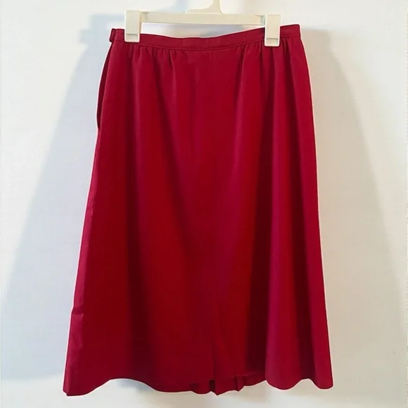 Pendleton Vintage Red Virgin Wool Midi Skirt USA Made A Line Womens - Picture 3 of 7